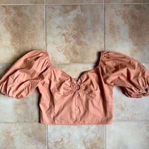 Abercrombie + Fitch Puff Sleeve Crop Shirt